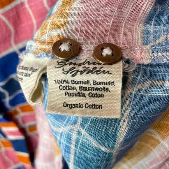 Gudrun Sjoden Dessau True Smock Blouse Pink/ Blue Pattern Top Size XXL - Picture 10 of 12